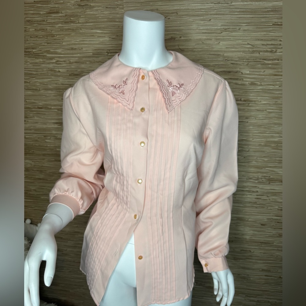 Vintage Baby Pink Secretary Blouse